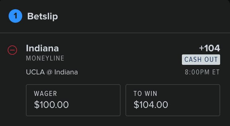 FanDuel moneyline bet